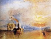 J.M.W. Turner The Fighting Temeraire Tugged to her Last Berth to be Broken Up oil painting artist